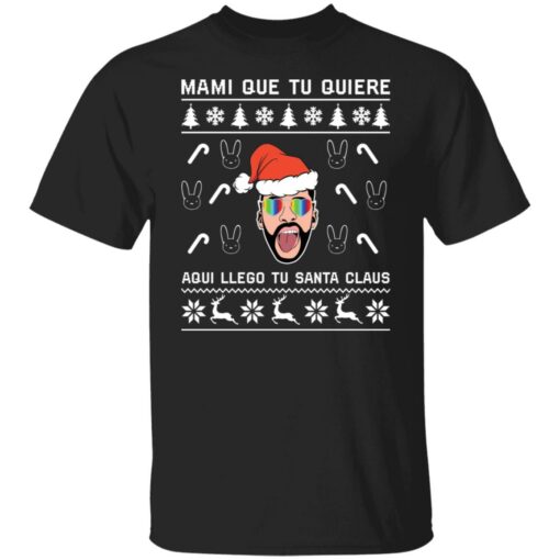 Bad Bunny Aqui Llego Tu Santa Claus Christmas sweater Shirt Sweatshirt Long Sleeve Hoodie Tank Mug