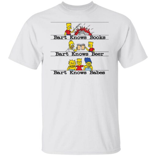 Bart knows books bart knows beer bart knows babes shirt Shirt Sweatshirt Long Sleeve Hoodie Tank Mug