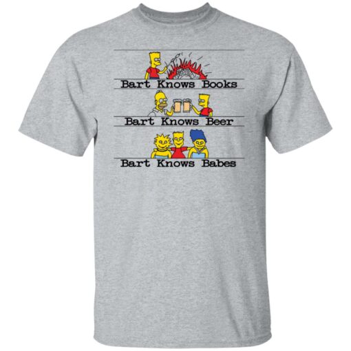 Bart knows books bart knows beer bart knows babes shirt Shirt Sweatshirt Long Sleeve Hoodie Tank Mug