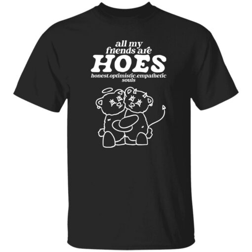 Bear all my friends are hoes honest optimistic empathetic souls shirt