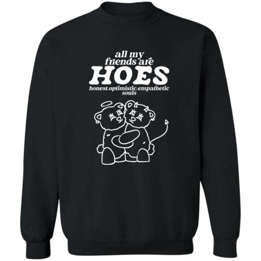 Bear all my friends are hoes honest optimistic empathetic souls shirt