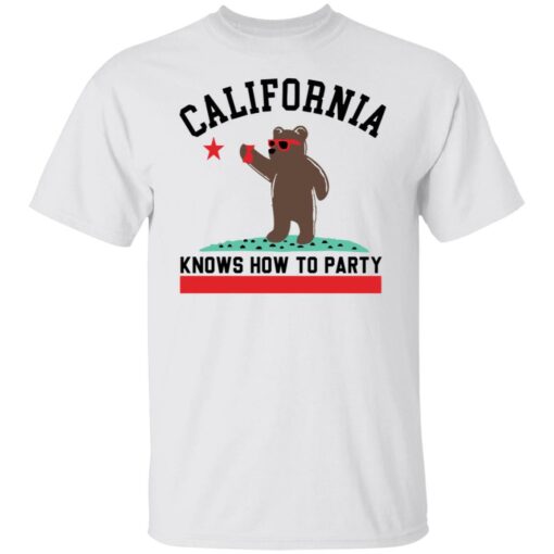 Bear california knows how to party shirt Shirt Sweatshirt Long Sleeve Hoodie Tank Mug