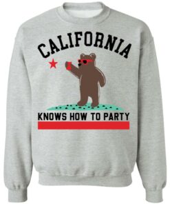Bear california knows how to party shirt Shirt Sweatshirt Long Sleeve Hoodie Tank Mug 3
