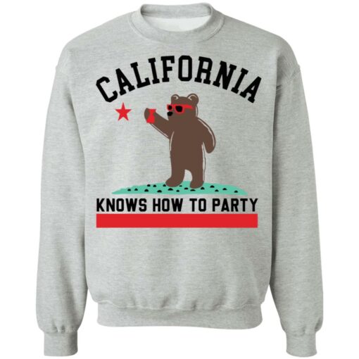 Bear california knows how to party shirt Shirt Sweatshirt Long Sleeve Hoodie Tank Mug