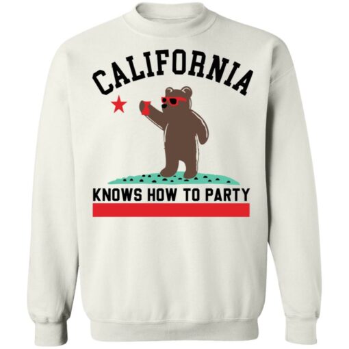 Bear california knows how to party shirt Shirt Sweatshirt Long Sleeve Hoodie Tank Mug