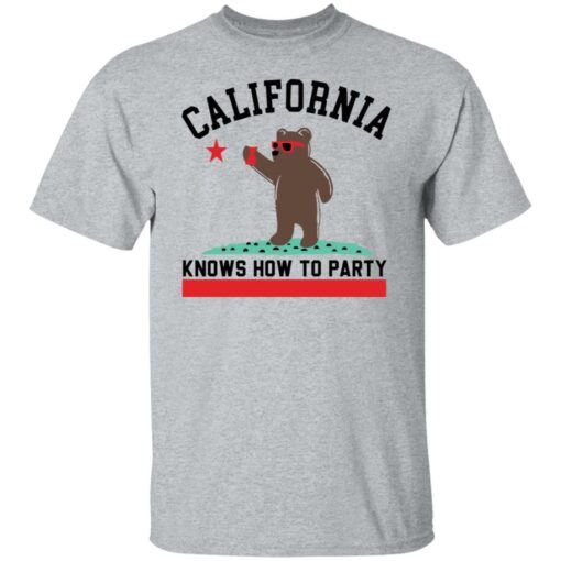 Bear california knows how to party shirt Shirt Sweatshirt Long Sleeve Hoodie Tank Mug