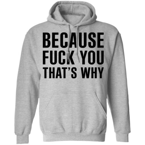 Because Fuck You That’s Why T-Shirts, Hoodies Shirt Sweatshirt Long Sleeve Hoodie Tank Mug