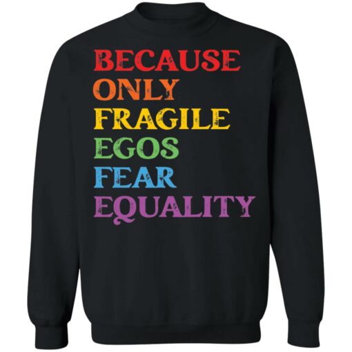 Because only fragile egos fear equality shirt Shirt Sweatshirt Long Sleeve Hoodie Tank Mug