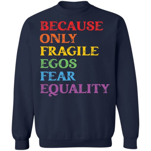 Because only fragile egos fear equality shirt Shirt Sweatshirt Long Sleeve Hoodie Tank Mug