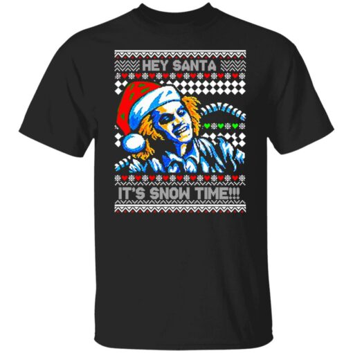 Beetlejuice Hey Santa It’s Snow Time Christmas Sweater Shirt Sweatshirt Long Sleeve Hoodie Tank Mug