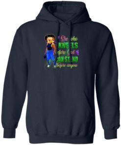 Betty Boop She Who Kneels Before God Can Stand Before Anyone Shirt