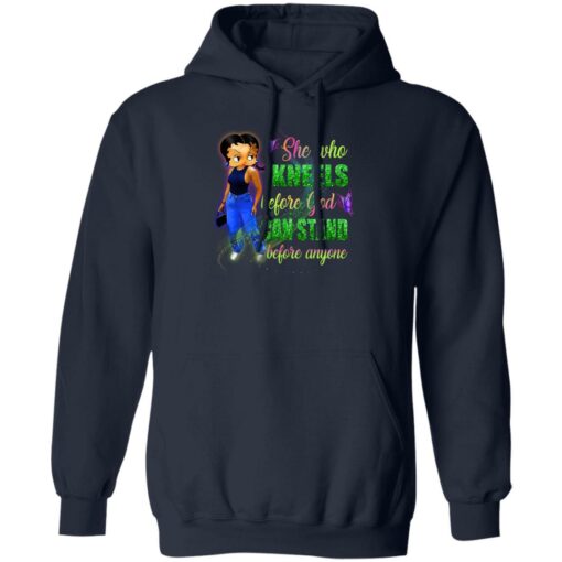 Betty Boop She Who Kneels Before God Can Stand Before Anyone Shirt