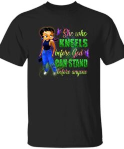 Betty Boop She Who Kneels Before God Can Stand Before Anyone Shirt 5
