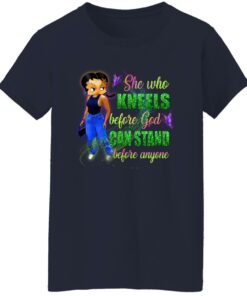 Betty Boop She Who Kneels Before God Can Stand Before Anyone Shirt 7