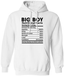 Big boy nutritional facts shirt Shirt Sweatshirt Long Sleeve Hoodie Tank Mug