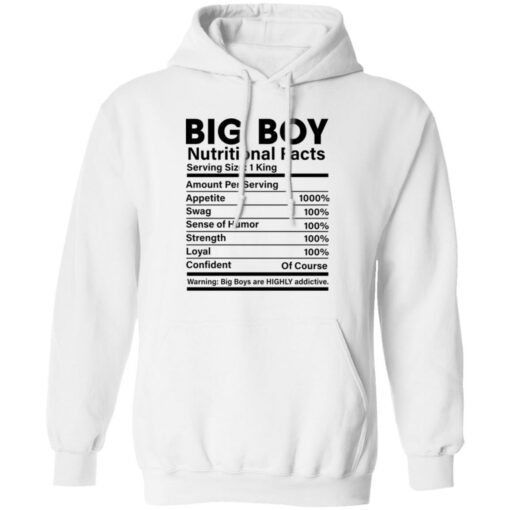 Big boy nutritional facts shirt Shirt Sweatshirt Long Sleeve Hoodie Tank Mug