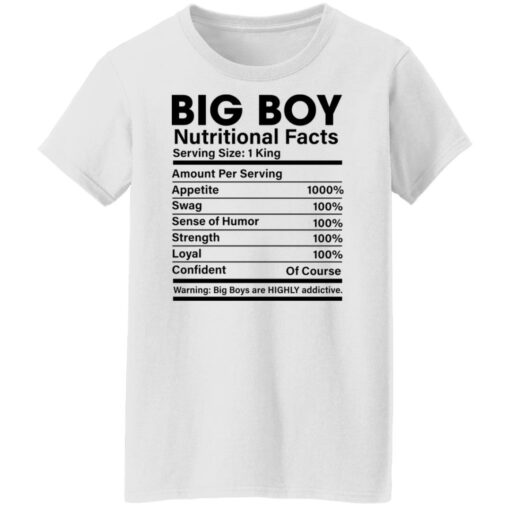 Big boy nutritional facts shirt Shirt Sweatshirt Long Sleeve Hoodie Tank Mug