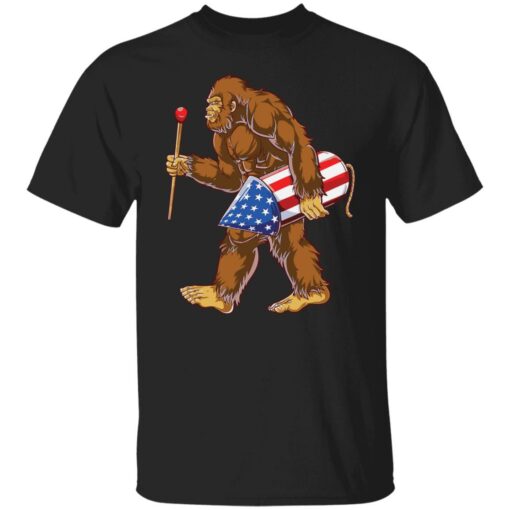 Bigfoot fireworks 4th of july funny shirt Shirt Sweatshirt Long Sleeve Hoodie Tank Mug