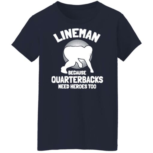 Bigfoot lineman because quarterbacks need heroes too shirt Shirt Sweatshirt Long Sleeve Hoodie Tank Mug