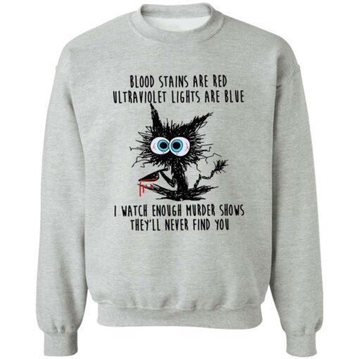 Black Cat Blood Stains Are Red Ultraviolet Lights Are Blue Shirt Sweatshirt Long Sleeve Hoodie Tank Mug