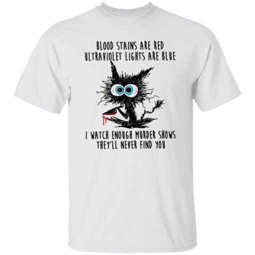 Black Cat Blood Stains Are Red Ultraviolet Lights Are Blue Shirt Sweatshirt Long Sleeve Hoodie Tank Mug