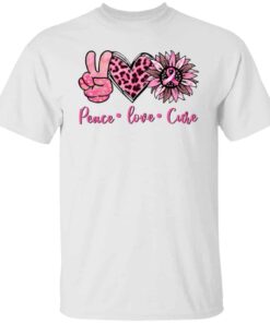 Breast cancer peace love cure shirt Shirt Sweatshirt Long Sleeve Hoodie Tank Mug