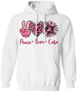 Breast cancer peace love cure shirt Shirt Sweatshirt Long Sleeve Hoodie Tank Mug