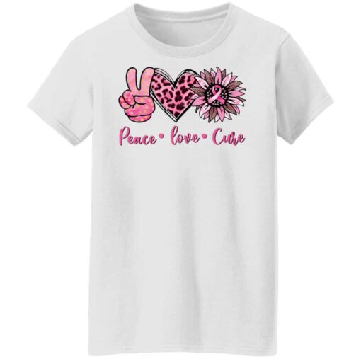 Breast cancer peace love cure shirt Shirt Sweatshirt Long Sleeve Hoodie Tank Mug