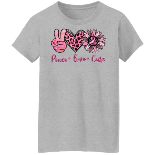 Breast cancer peace love cure shirt Shirt Sweatshirt Long Sleeve Hoodie Tank Mug