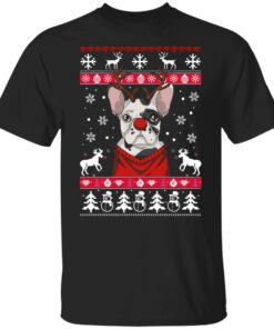Bulldog With Antlers Christmas Sweater Shirt Sweatshirt Long Sleeve Hoodie Tank Mug