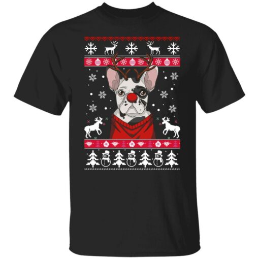 Bulldog With Antlers Christmas Sweater Shirt Sweatshirt Long Sleeve Hoodie Tank Mug