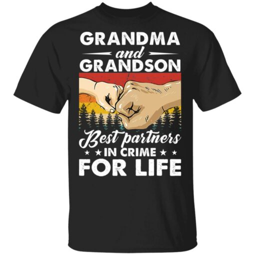 Bump hand grandma and grandson best partners in crime for life shirt Shirt Sweatshirt Long Sleeve Hoodie Tank