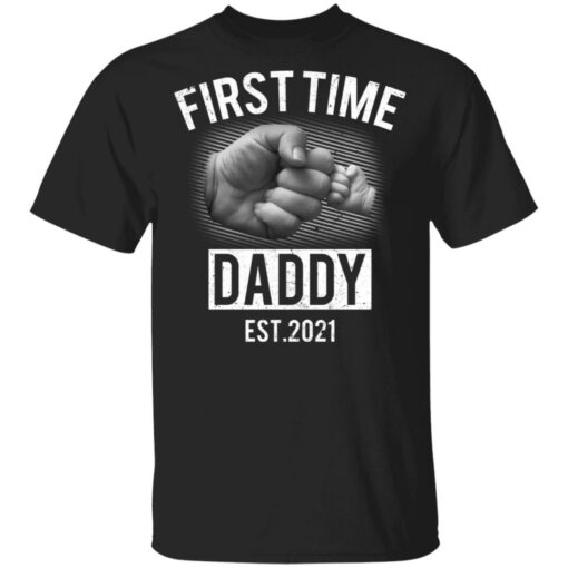 Bump hands first time daddy EST 2021 shirt Shirt Sweatshirt Long Sleeve Hoodie Tank Mug