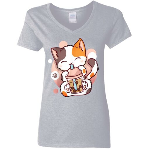 Cat boba tea bubble tea anime kawaii neko shirt Shirt Sweatshirt Long Sleeve Hoodie Tank Mug