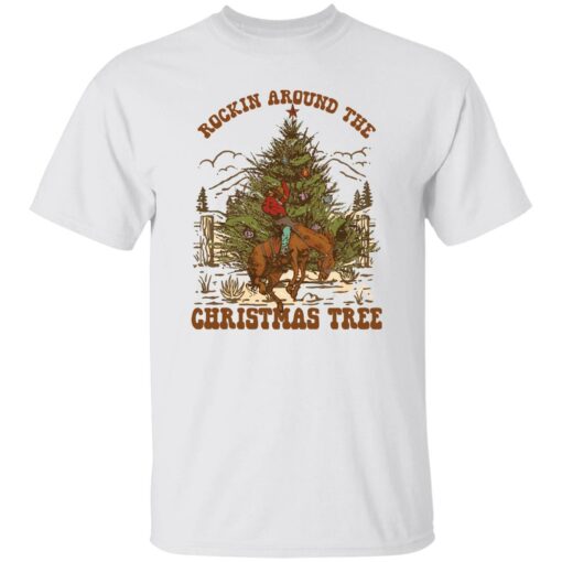 Cowboy Rockin around the Christmas tree Christmas sweatshirt Shirt Sweatshirt Long Sleeve Hoodie Tank Mug