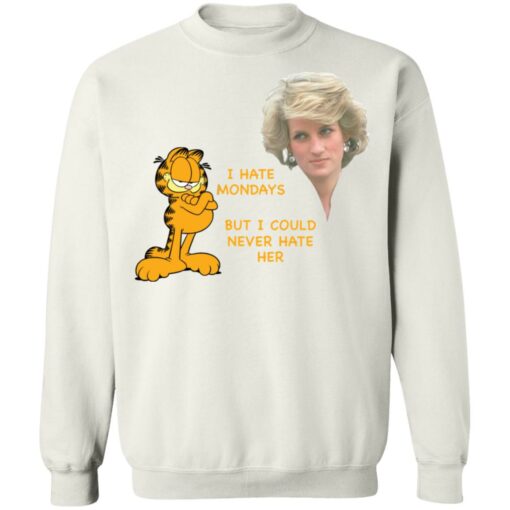 Diana and Garfield i hate mondays but i could never hate her shirt Shirt Sweatshirt Long Sleeve Hoodie Tank Mug