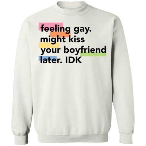 Feeling gay might kiss your boyfriend later idk shirt Shirt Sweatshirt Long Sleeve Hoodie Tank Mug – Tally’s Mojos