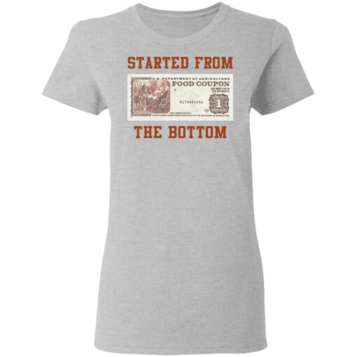 Food stamp started from the bottom shirt Shirt Sweatshirt Long Sleeve Hoodie Tank Mug