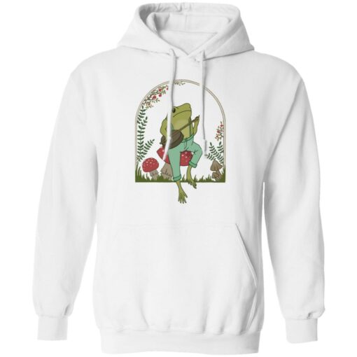 Frog Playing Banjo on Mushroom shirt Shirt Sweatshirt Long Sleeve Hoodie Tank Mug – Tally’s Mojos