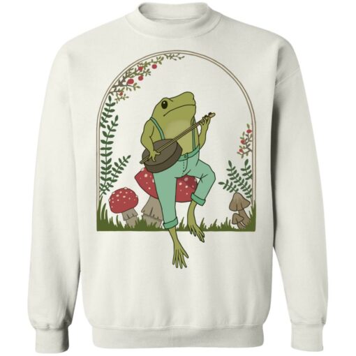 Frog Playing Banjo on Mushroom shirt Shirt Sweatshirt Long Sleeve Hoodie Tank Mug – Tally’s Mojos