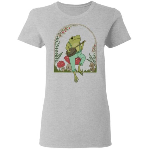 Frog Playing Banjo on Mushroom shirt Shirt Sweatshirt Long Sleeve Hoodie Tank Mug – Tally’s Mojos