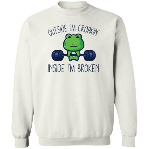 Frog outside i’m croakin inside i’m broken sweatshirt Shirt Sweatshirt Long Sleeve Hoodie Tank Mug – Tally’s Mojos