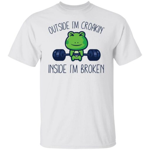 Frog outside i’m croakin inside i’m broken sweatshirt Shirt Sweatshirt Long Sleeve Hoodie Tank Mug – Tally’s Mojos