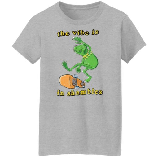 Frog the vibe is in shambles shirt Shirt Sweatshirt Long Sleeve Hoodie Tank Mug – Tally’s Mojos