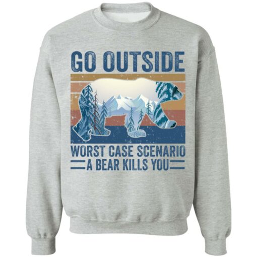 Go outside worst case scenario a bear kills you shirt Shirt Sweatshirt Long Sleeve Hoodie Tank Mug – Tally’s Mojos