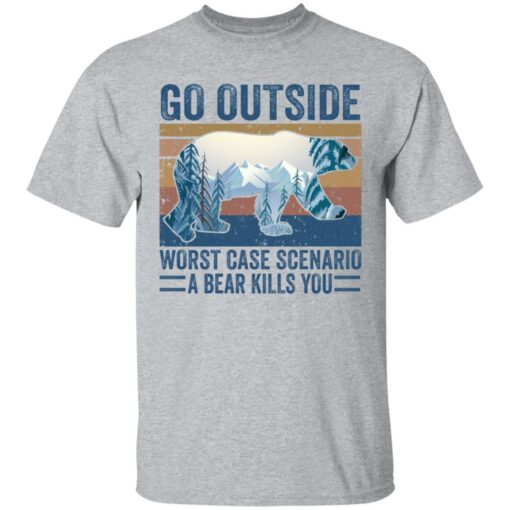 Go outside worst case scenario a bear kills you shirt Shirt Sweatshirt Long Sleeve Hoodie Tank Mug – Tally’s Mojos