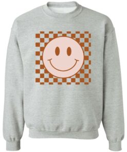 Happy face checkered pattern shirt Shirt Sweatshirt Long Sleeve Hoodie Tank Mug Tallys Mojos 3