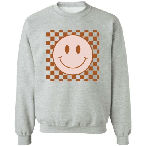 Happy face checkered pattern shirt Shirt Sweatshirt Long Sleeve Hoodie Tank Mug – Tally’s Mojos