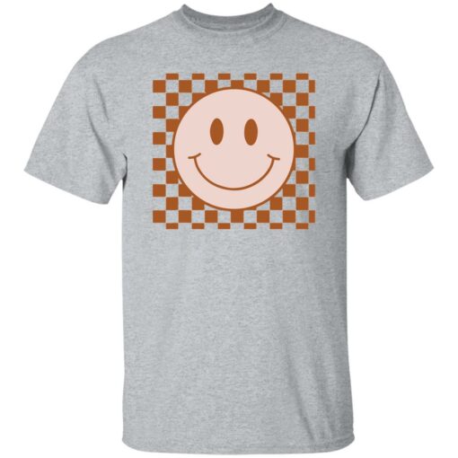 Happy face checkered pattern shirt Shirt Sweatshirt Long Sleeve Hoodie Tank Mug – Tally’s Mojos