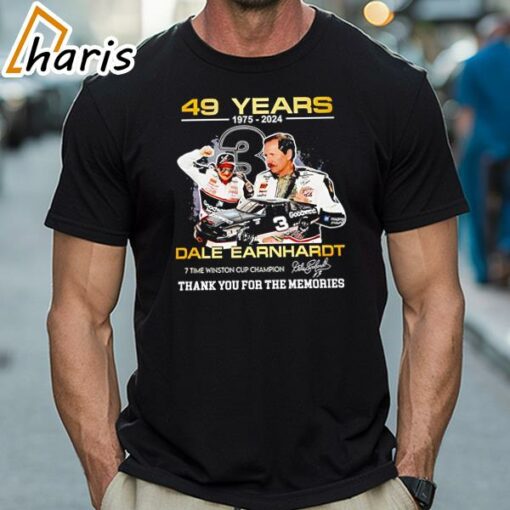 49 Years 1975-2024 Dale Earnhardt Cup Champion Thank You For The Memories Shirt